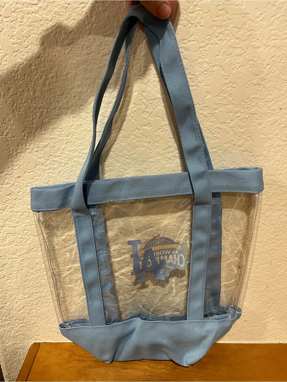 New, Never Used - Los Angeles Dodgers World Series Champions Clear Tote Bag
